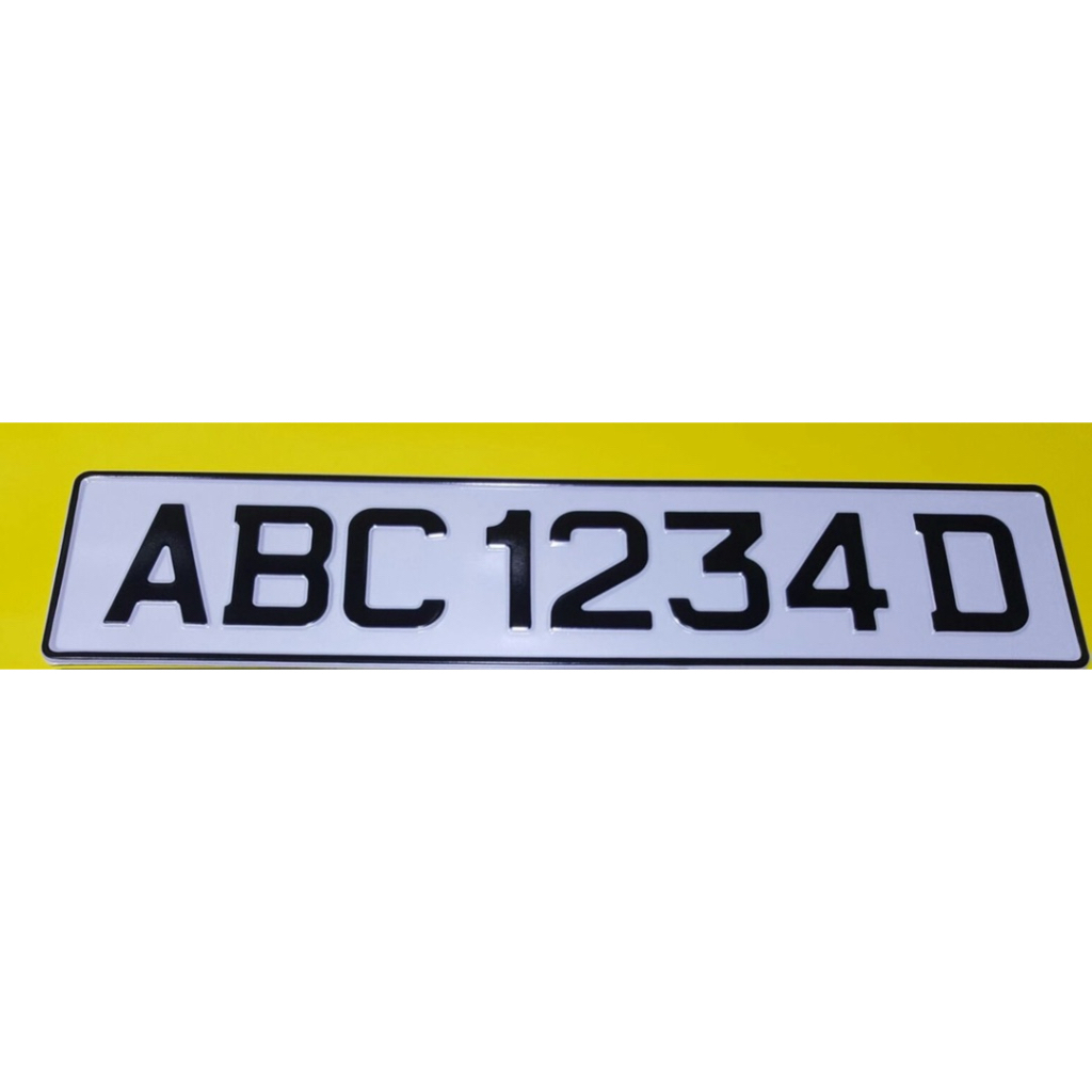 Custom White & Yellow Emboss Car Plate | Shopee Singapore
