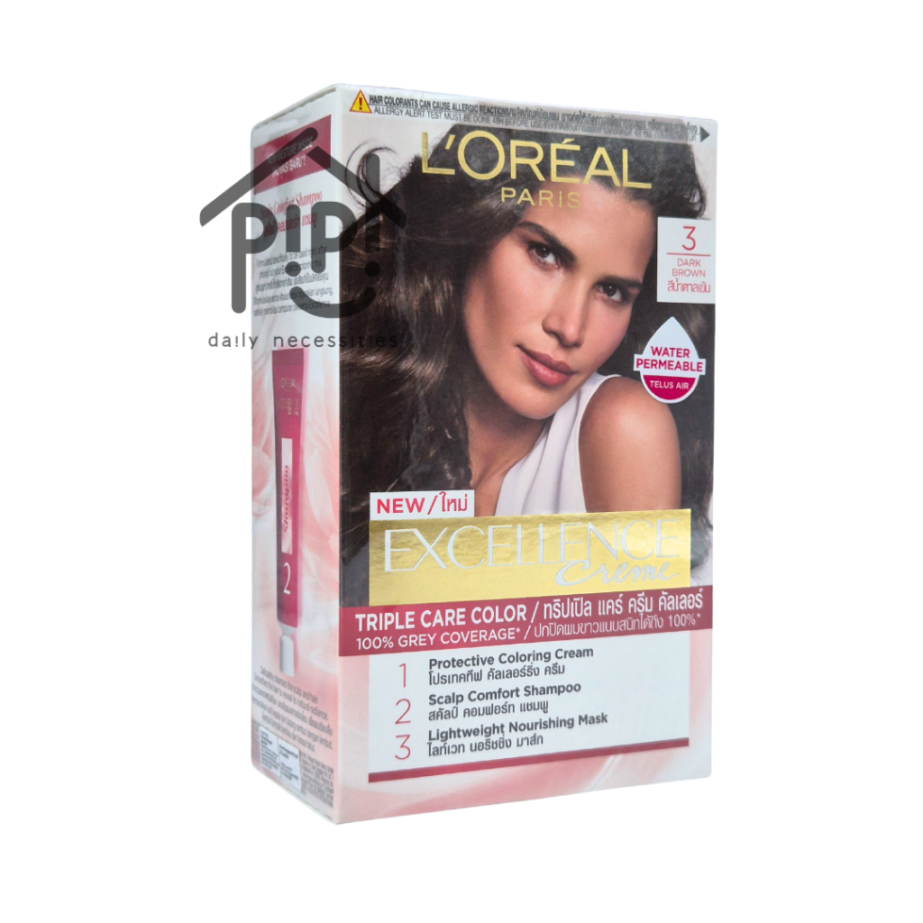 Loreal Excellence Hair Color Dark Brown #3 | Shopee Singapore