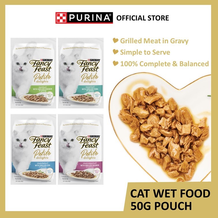 Bundle of 24 48 Fancy Feast Petite Delights Cat Wet Food Pouch 50g Shopee Singapore