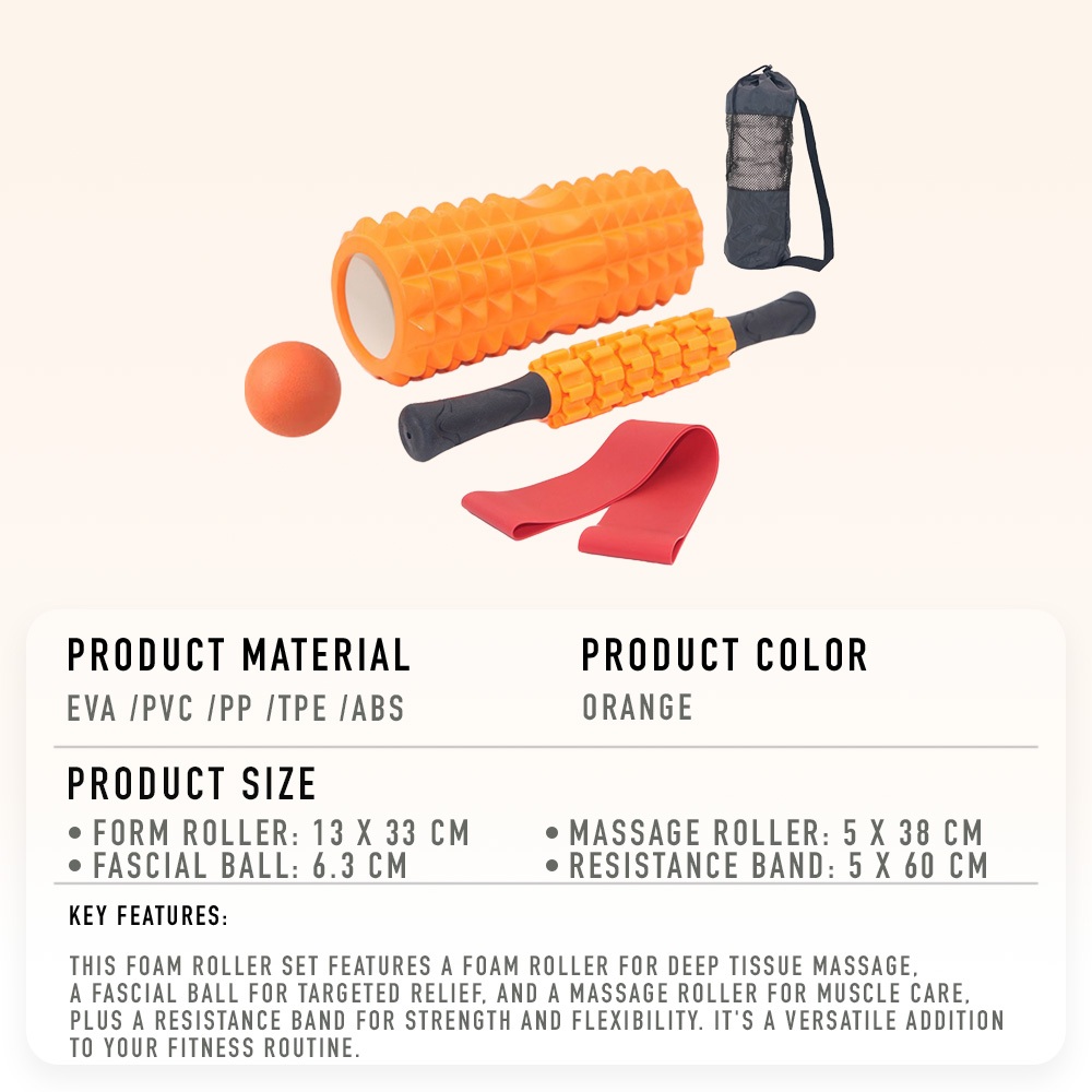 StretchBoxx Premium Foam Roller Set Includes Foam Roller