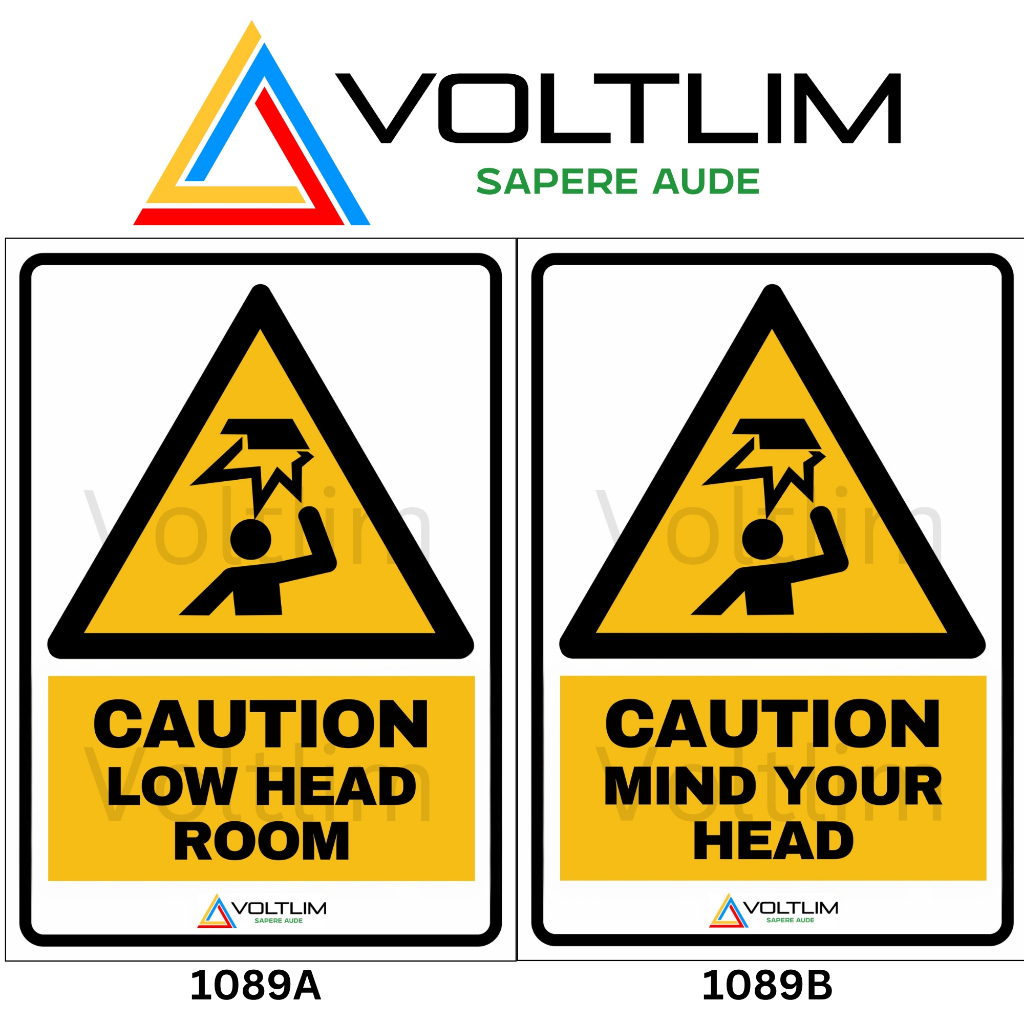 Caution Low Head Room I Mind Your Head Symbol Warning Sign Label ...