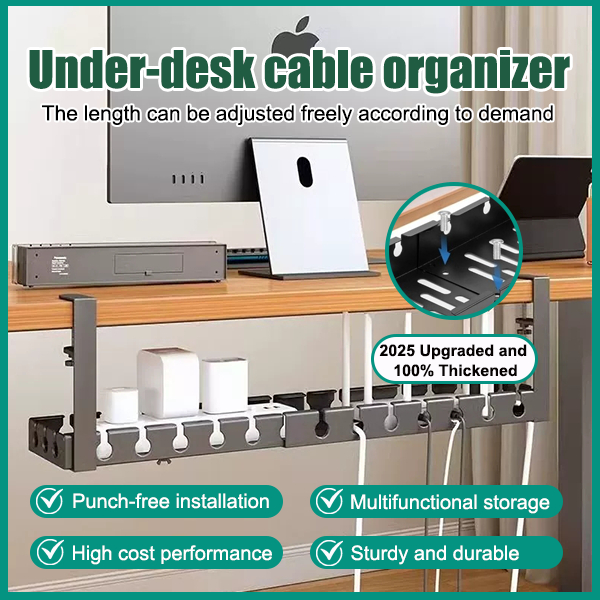 Extendable Under Desk Cable Management Wire Organizer Tray Table Pc ...