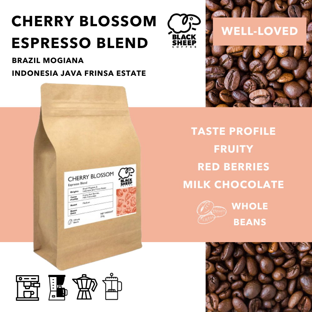 Black Sheep Coffee - Cherry Blossom Brazil Mogiana & Indonesia Java ...