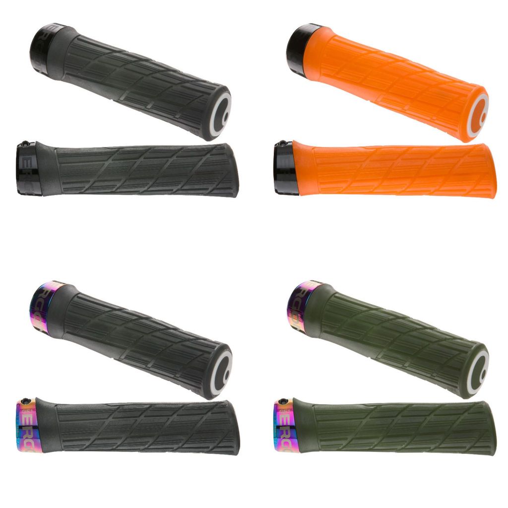 ERGON GD1 Evo Factory Lock on Handlebar Grip in Frozen Moss - Oil Slick