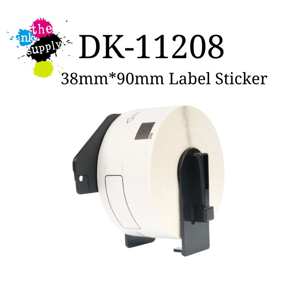DK-11208 38mm Compatible Brother Thermal Label Sticker Paper (Black on ...