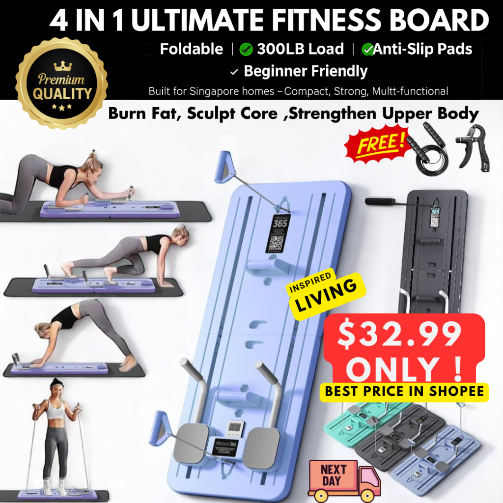 4 In 1 Foldable Fitness Board Core Trainer Push Up Ab Roller