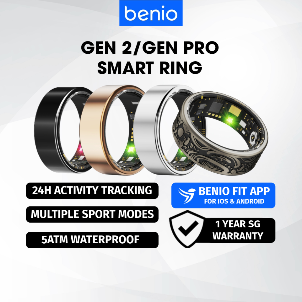 Benio Gen2/GenPro Smart Ring Multifunctional Waterproof Fitness Tracker ...