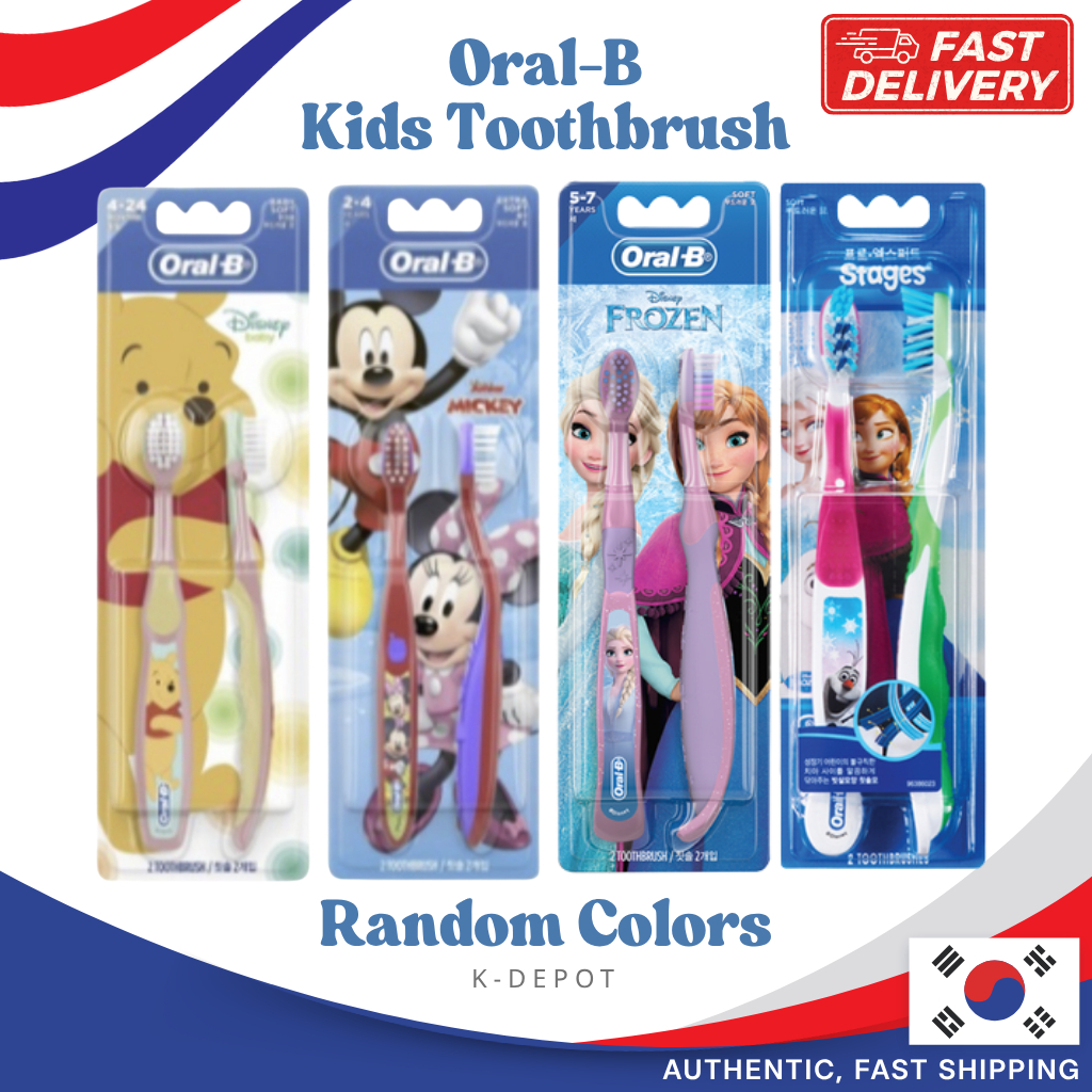 [Oral‑B] Kids Manual Toothbrush 2‑Pack – Disney Character Toothbrushes ...