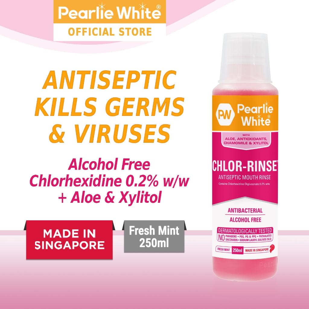 Pearlie White Chlor-Rinse Antiseptic Mouth Rinse / Mouth Wash 250ml ...