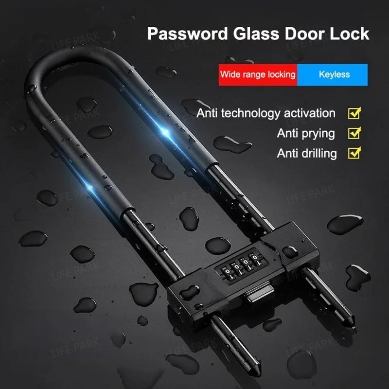4-Word U-Shaped Password Lock Anti-Shear Anti-Theft Alloy Steel Glass ...