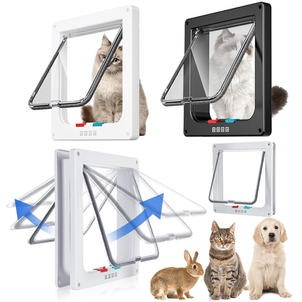 Cat Door Flap Large Pet Door 4 Switch Modes Locking Cat Door ...