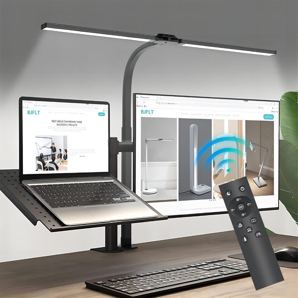 Powdeom 80CM LED Desk Lamp 24W Study Lamp Dimmable Double Head Desk ...