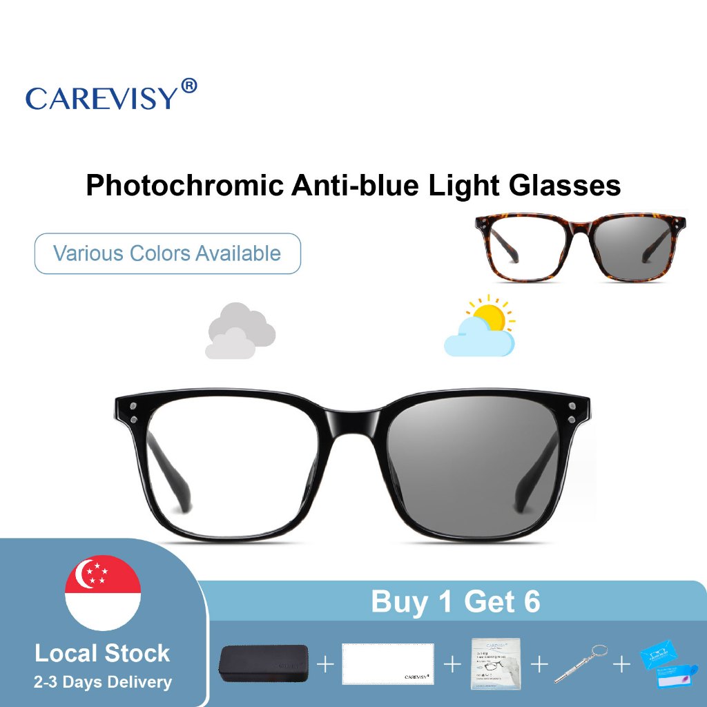 CAREVISY Photochromic Anti Blue Light Glasses Sunglasses Spectacles UV ...
