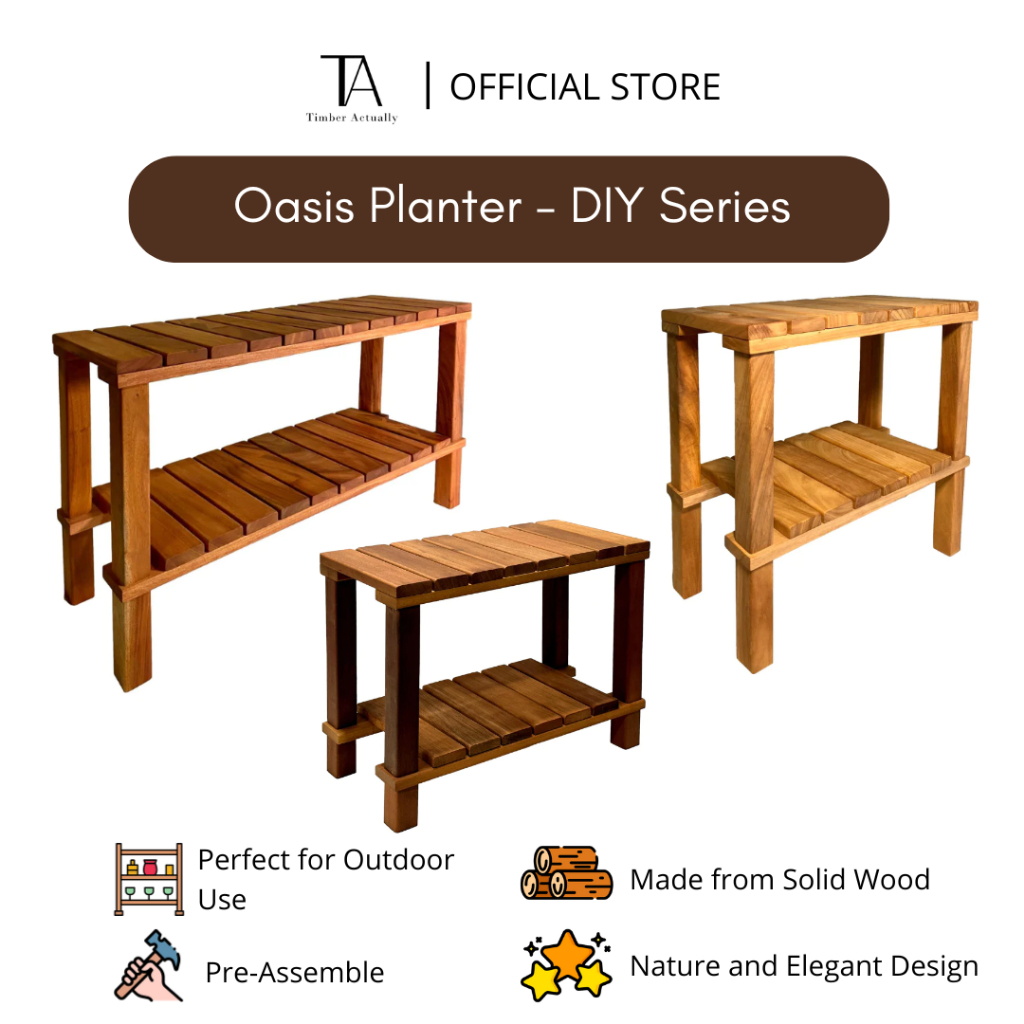 [SG STOCK] Solid Wood Oasis Planter - DIY Series Khaya Balau Angsana ...