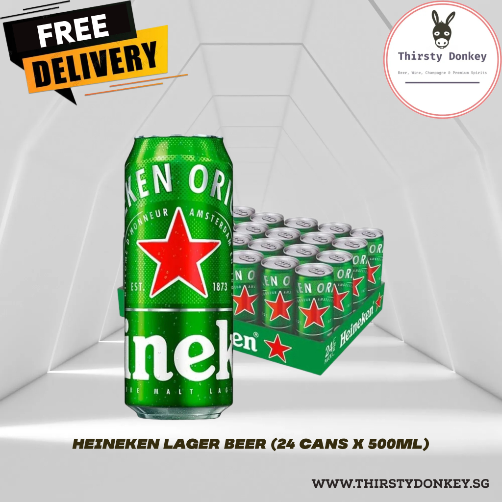 Heineken Lager Beer 24 cans x 500ml (BBD 03/2025) Shopee Singapore