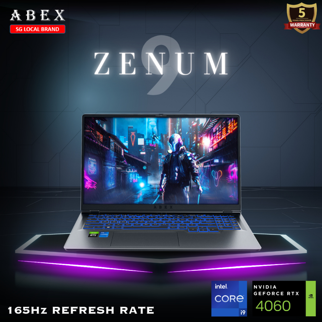 ABEX ZENUM 9 / i9-13900H / Nvidia RTX 4060 / 64GB RAM / 2TB SSD / 16