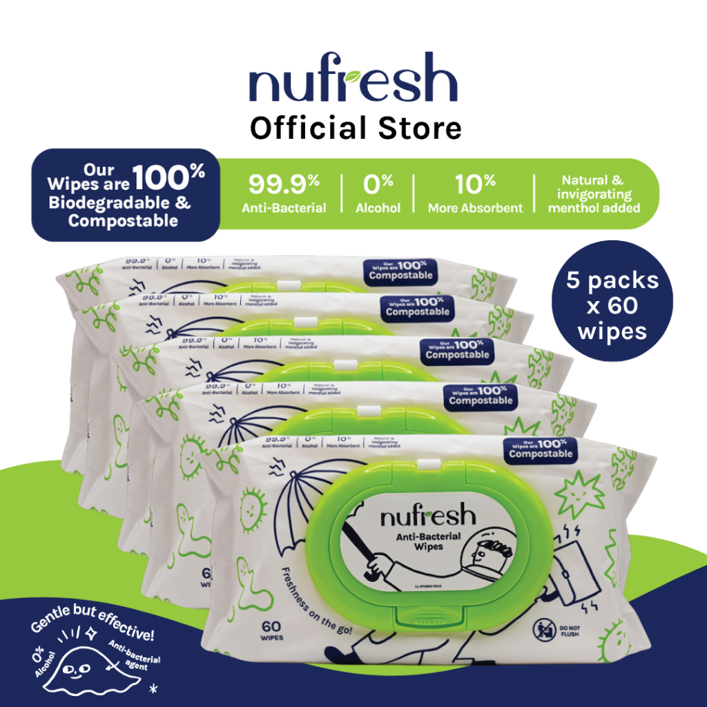NUFRESH ANTIBACTERIAL WIPES 60S - FSC® MIX_NF3831VN (5 packets ...