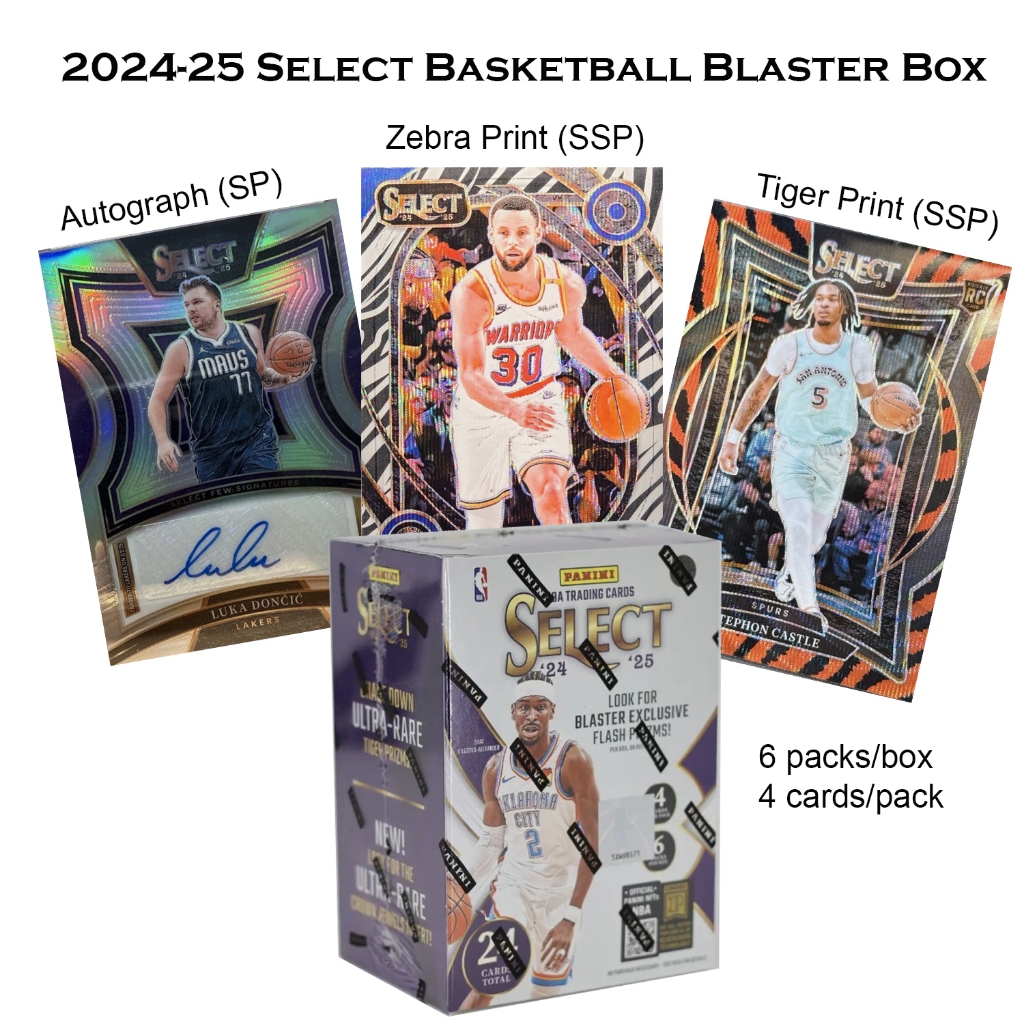 2024-25 Panini Select Basketball Blaster Box- 24 cards/box | Shopee ...