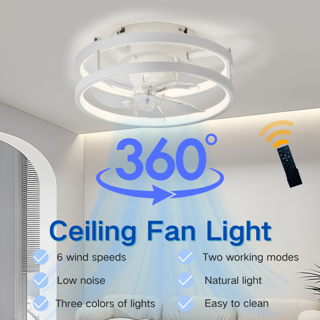 [SG Seller]Remote Lights Silent Modern Smart 360° Rotation LED Ceiling ...