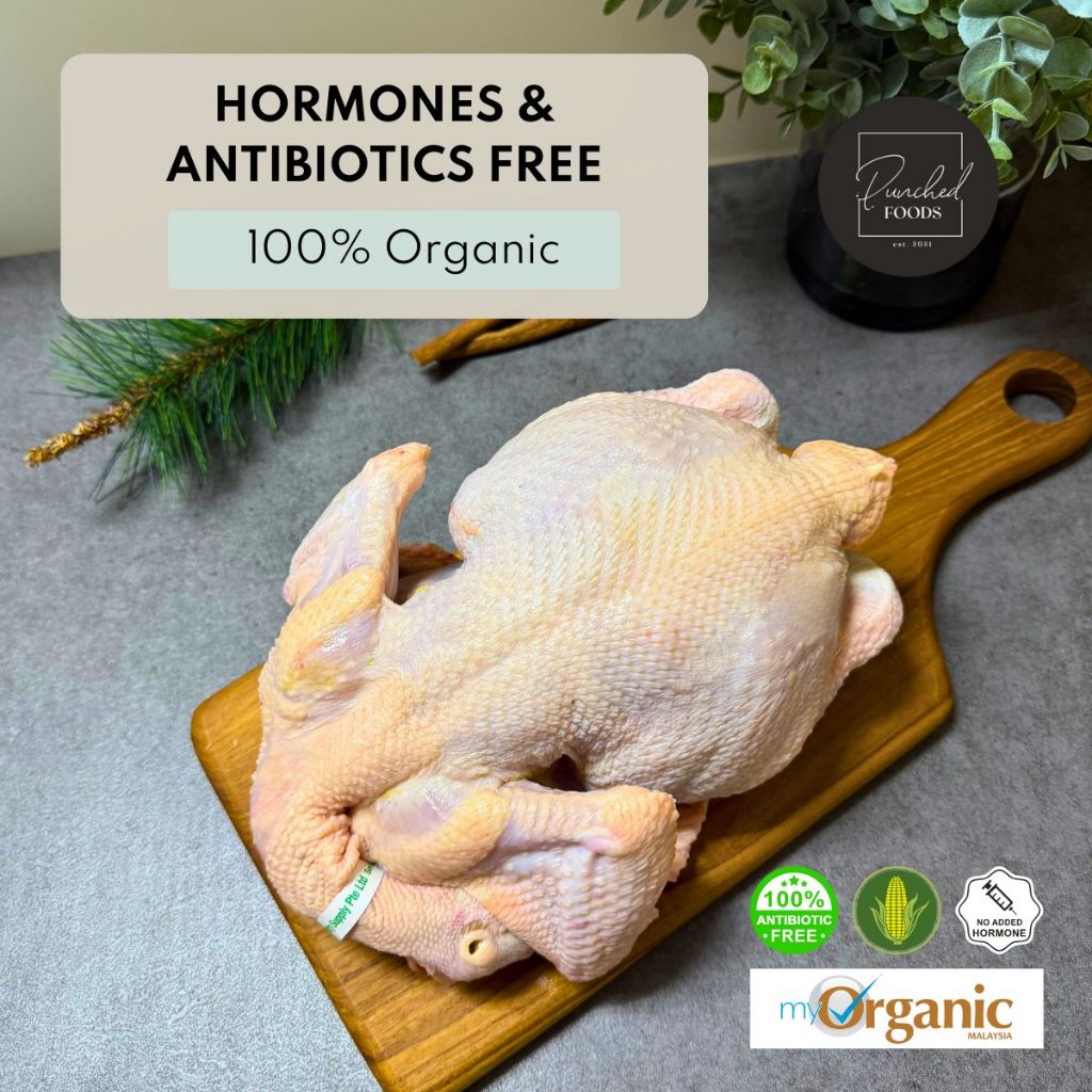 Punched Foods Organic Whole Chicken 1.6-2kg (100% Hormones