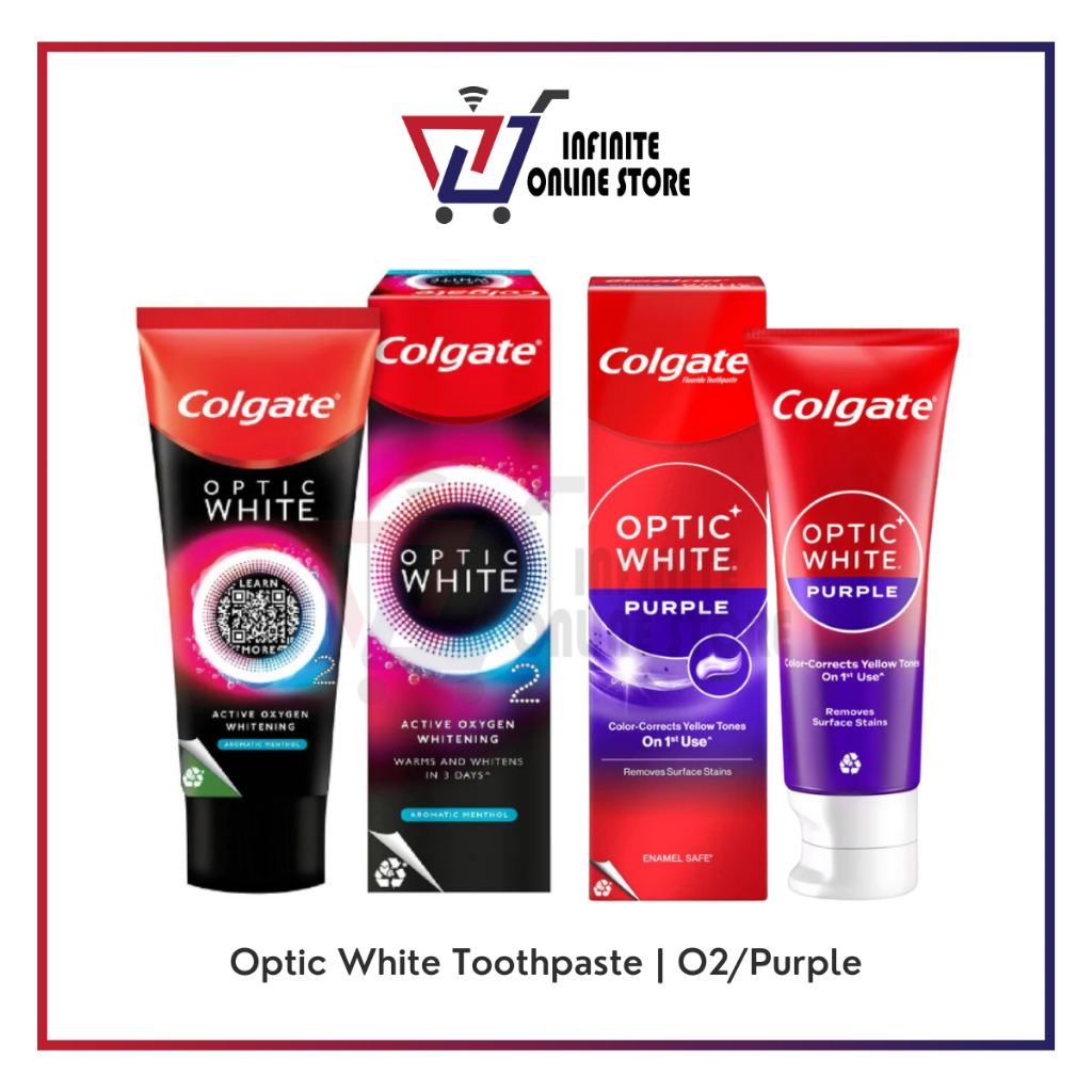 Colgate Optic White Toothpaste (O2 Active Oxygen Whitening 85g / Purple ...