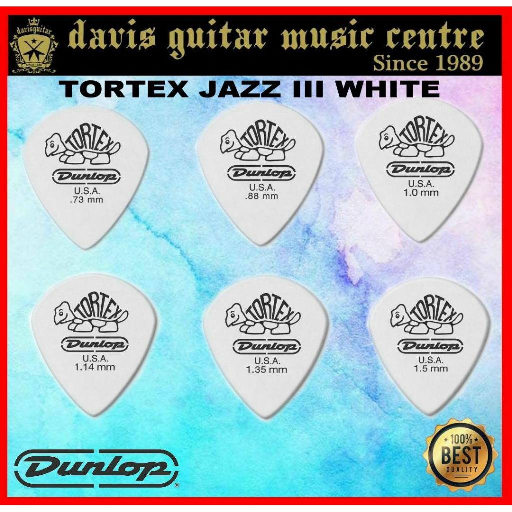 Jim Dunlop Tortex White Jazz III Guitar pick 0.50mm to 1,14mm Authentic ...