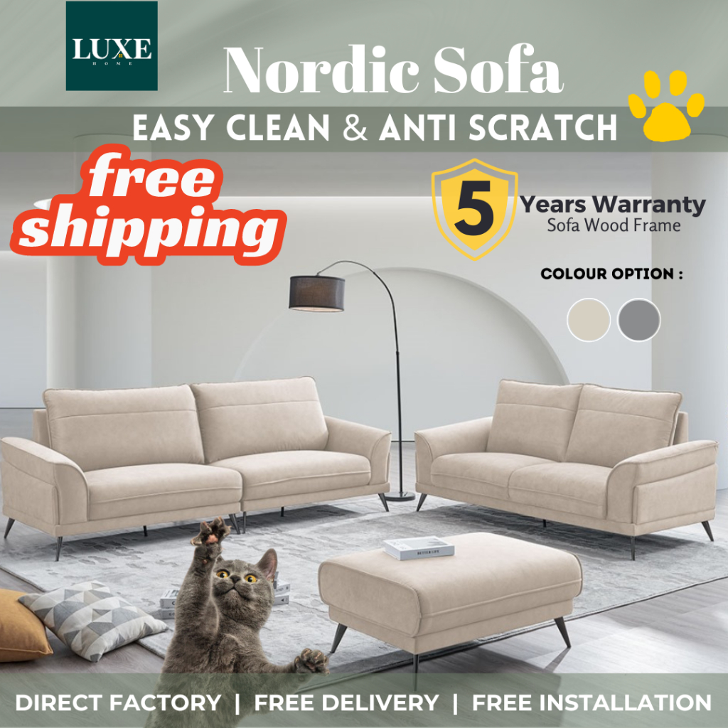 Sofa Set Nordic Sofa Pet Friendly Sofa 3 Seater Sofa Cat Friendly Sofa ...