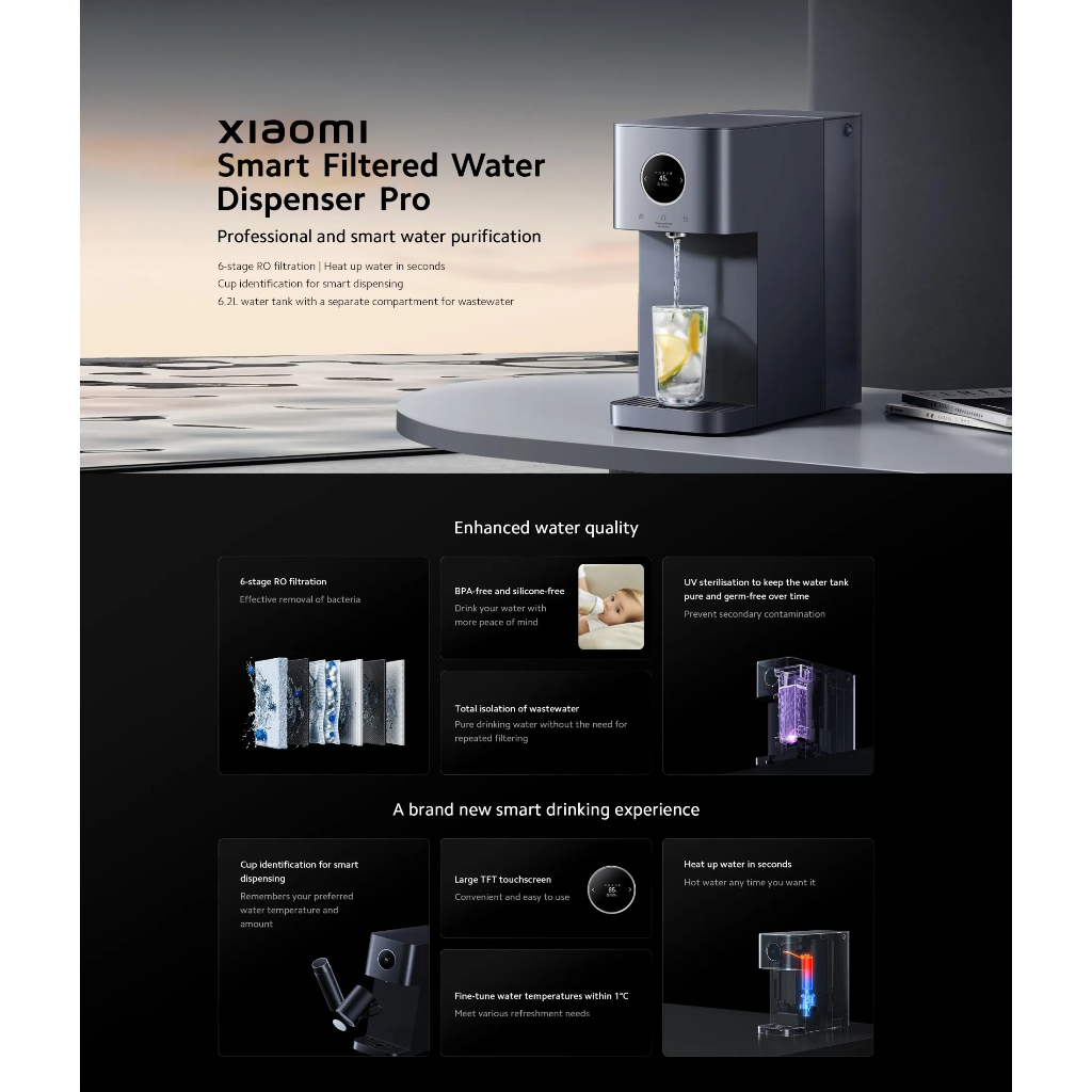 Xiaomi Smart Filtered Water Dispenser Pro | Shopee Singapore