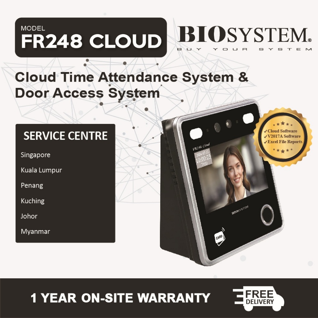 BIOSYSTEM FR248 CLOUD BASE FACE & FINGER SCAN ATTENDANCE DEVICE WITH ...
