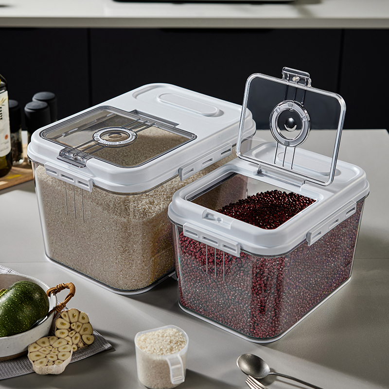 Rice Container Rice Bucket Plastic PET Clear Kitchen Food Container ...