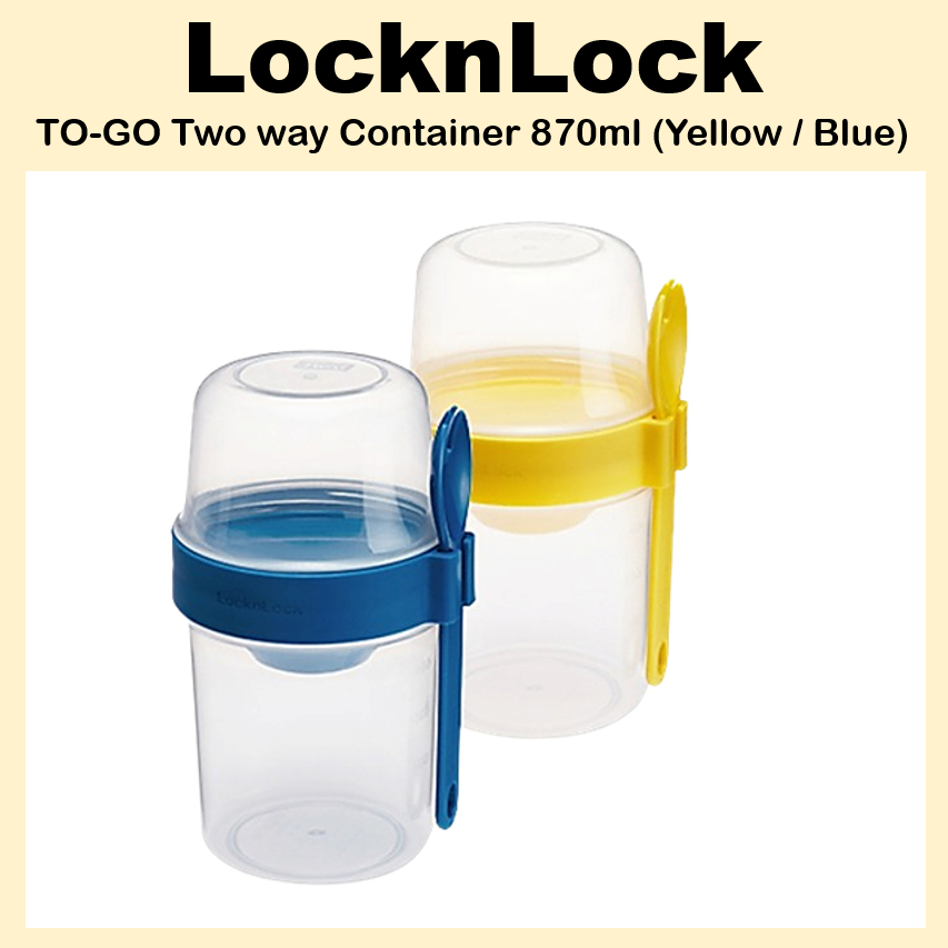 [LocknLock] TO-GO Two way Container 870ml (Yellow / Blue) LLS222L ...