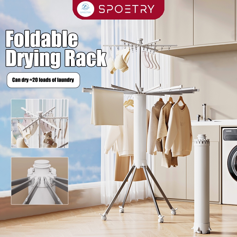 Multifunctional Clothes Drying Rack Foldable Indoor Balcony Household ...