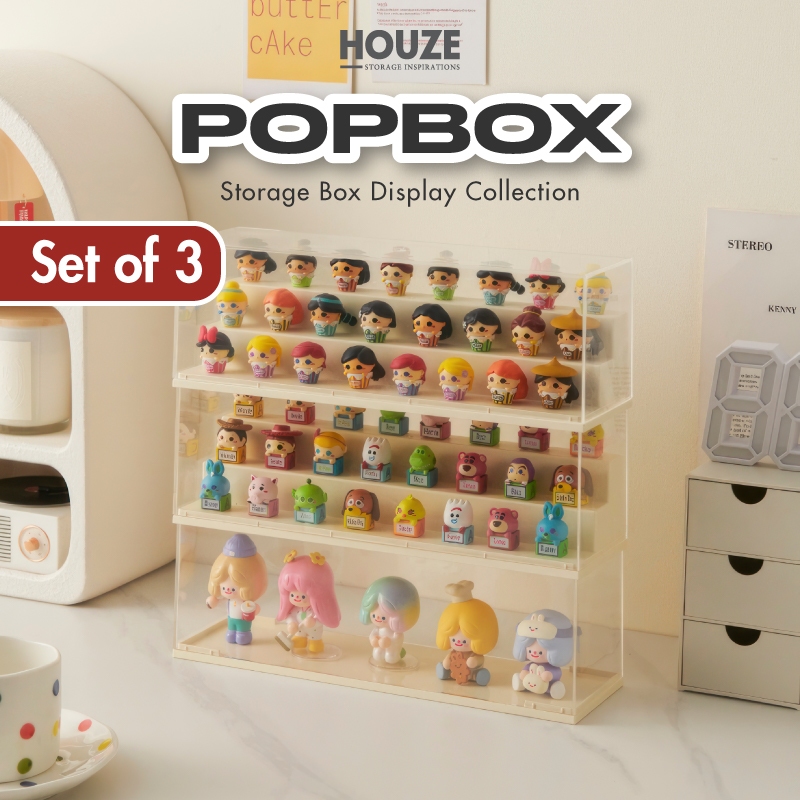 [SET OF 3] HOUZE - POPBOX Acrylic Popmart Clear Display Storage Box - 8 ...