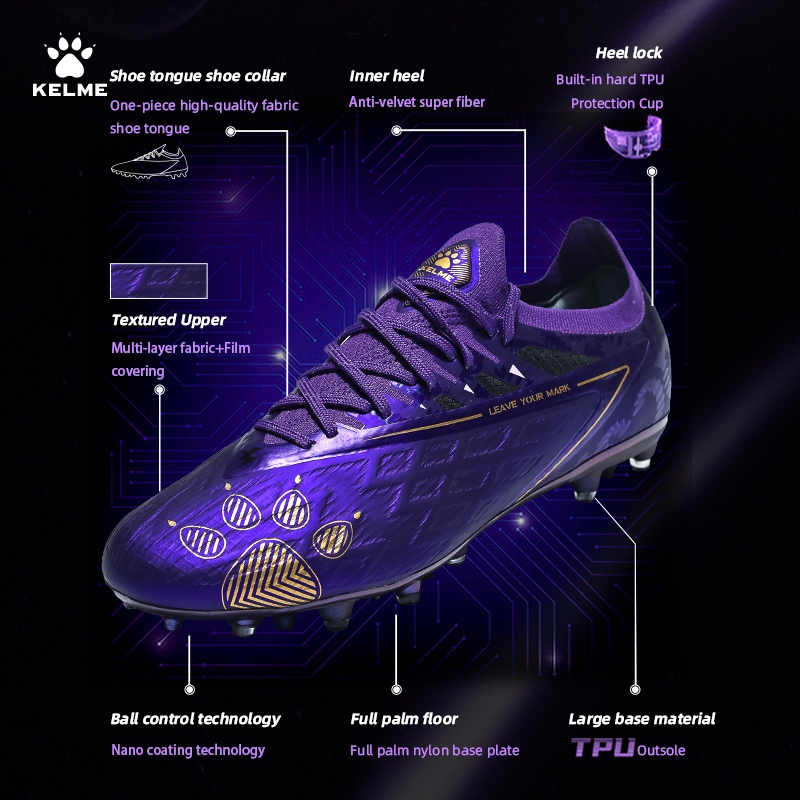 KELME Men's Football Shoes (MG) Training Match Keywords:Wrap