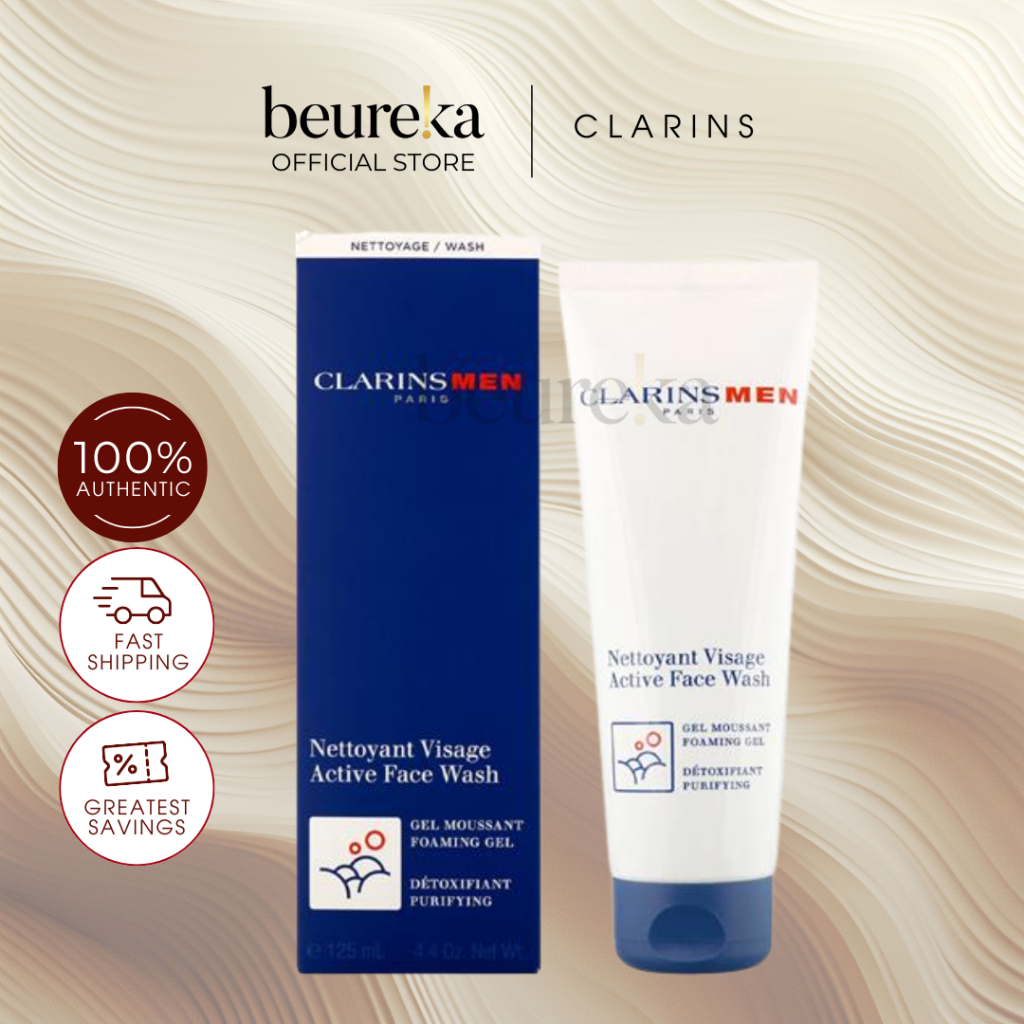 Clarins Men Active Face Wash 125ml [Exp Nov 2027]- Beureka [Luxury ...