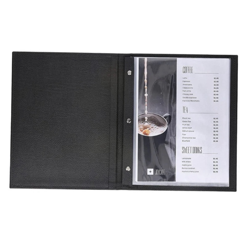 🇸🇬 High Quality Leather A4 Restaurant Book Menu (10 plastic sheets ...