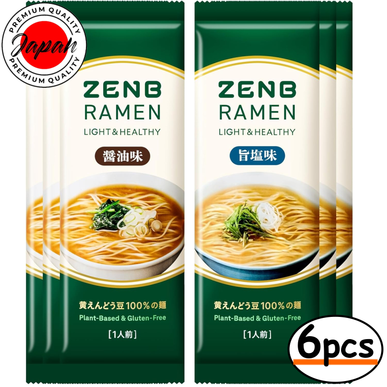 ZENB Ramen Meal Kit 6 meals (Soy sauce/Salty flavor) Made in JAPAN ...