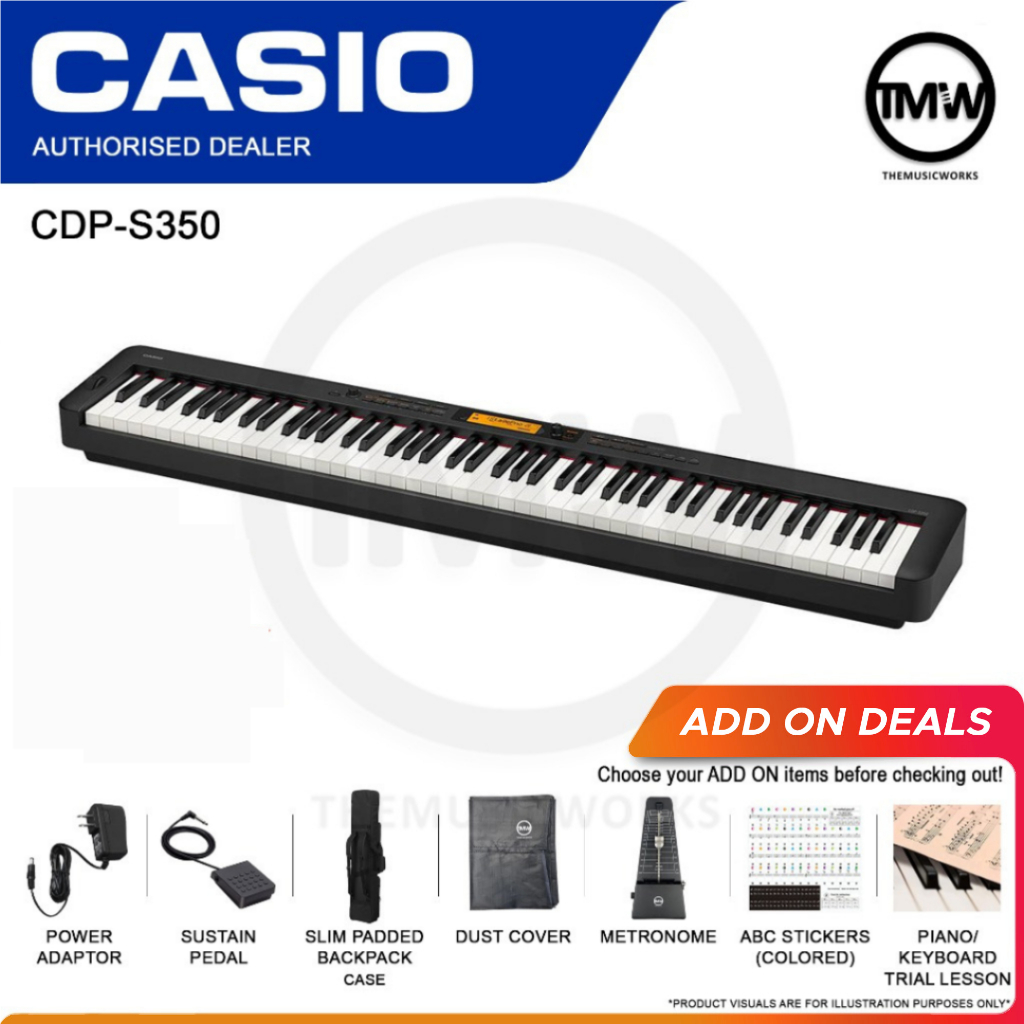 Digital Piano Casio CDP S350 88 Weighted Keys READY STOCK Electric Musical Instrument Keyboard USB Black CDPS350 S350