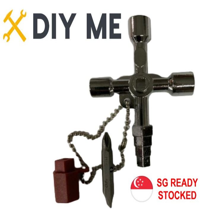 [SG] Universal 5 in 1 Cross Key Wrench for Electric Water Gas Meter Box ...