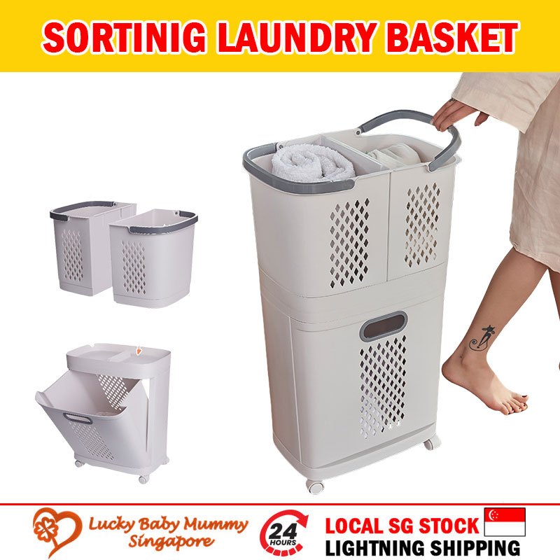 【Sorting Laundry Rack】2/3 tier Laundry basket/clothes Rack | Shopee ...