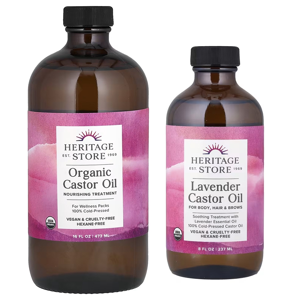 Heritage Store Organic Castor Oil Cold Pressed Hexane Free 473ml 