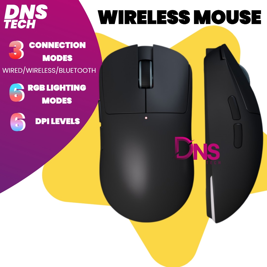 Wireless Mouse 3-Mode Wireless Bluetooth Wired Gaming Office Work 3 ...