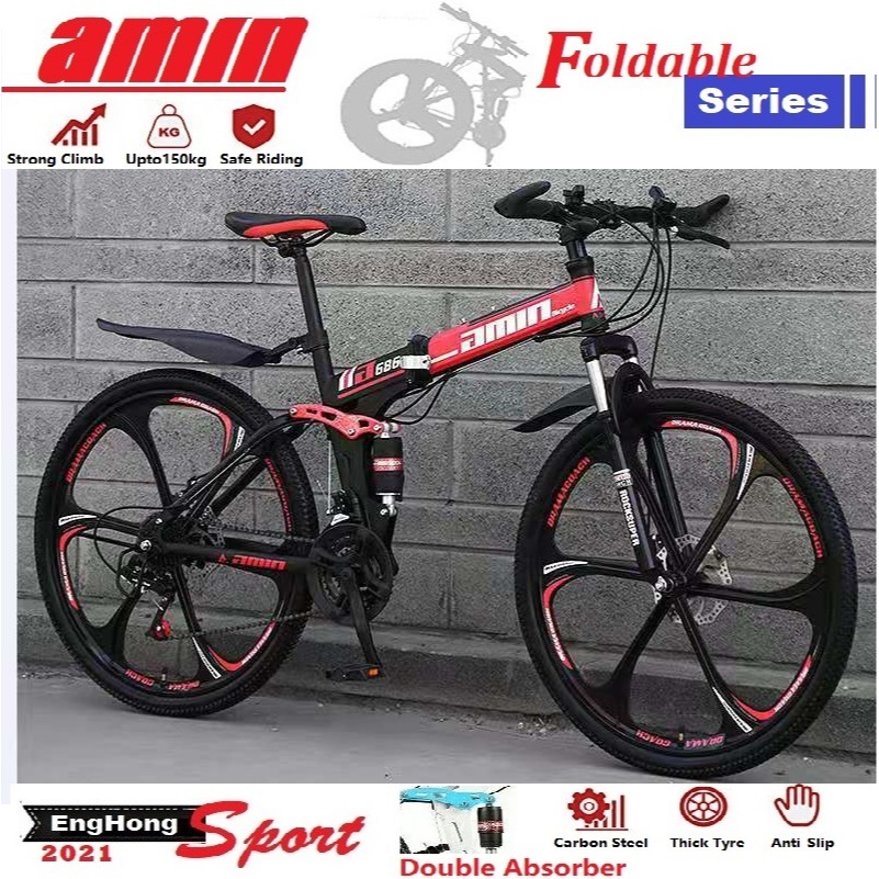 AMIN 3blades FOLDING Bike AMIN Foldable Bike 26inch mountain bike Amin Sport Bike Tri Blade 3blade 3blades Shopee Singapore