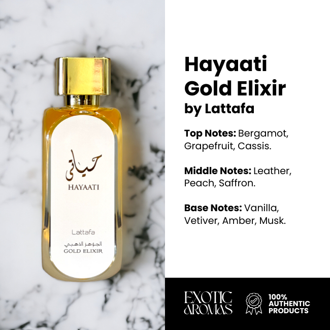 Hayaati Florence/Gold Elixir/Black/Al Maleky EDP 100ML by Lattafa