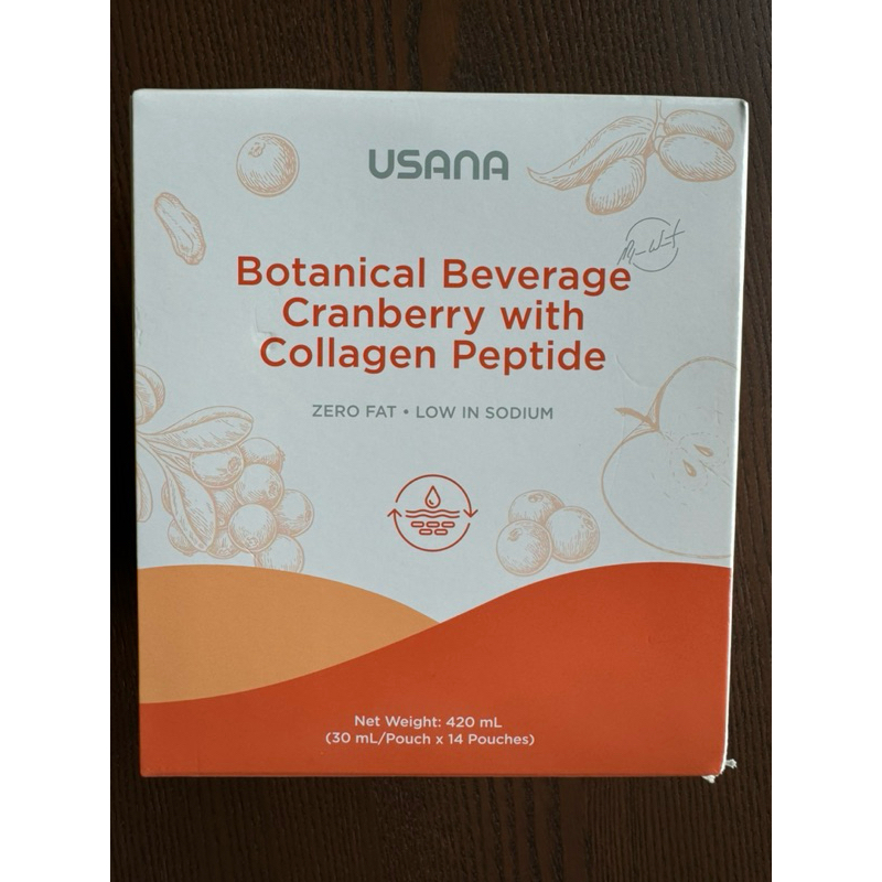USANA Cranberry Collagen Protein Peptide Drink (14 packs)蔓越莓胶原蛋白肽 (14装 ...