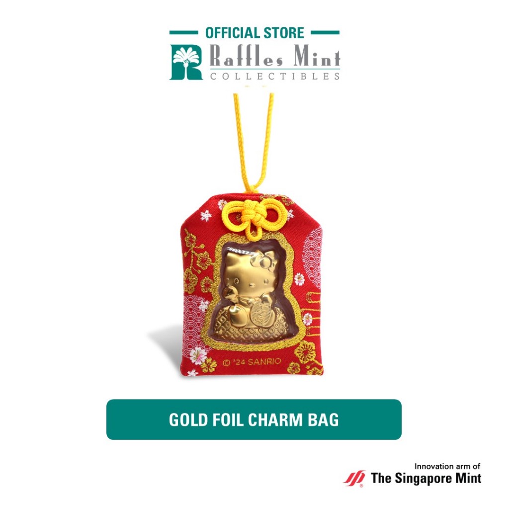 Sanrio Lucky Kitty Gold Foil with Charm Bag [The Singapore Mint