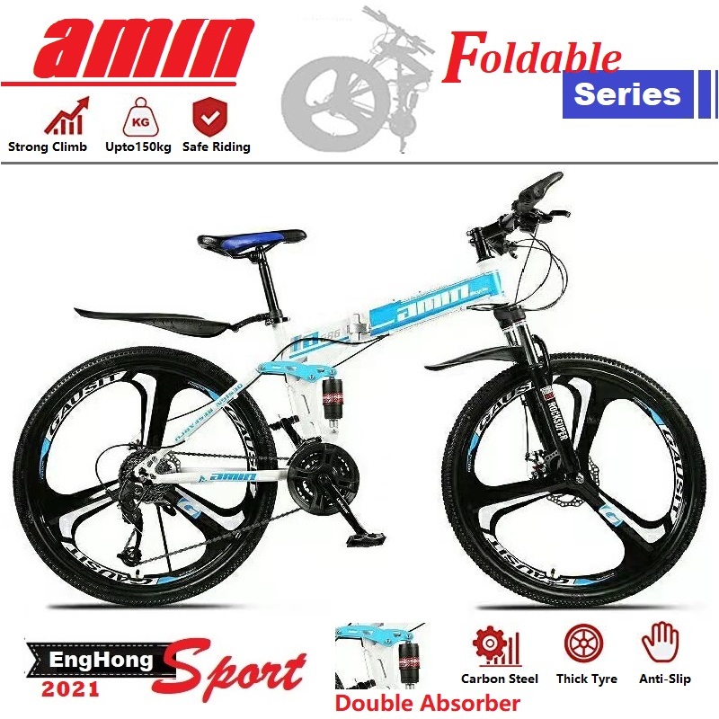 AMIN 3blades FOLDING Bike AMIN Foldable Bike 26inch mountain bike Amin Sport Bike Tri Blade 3blade 3blades Shopee Singapore