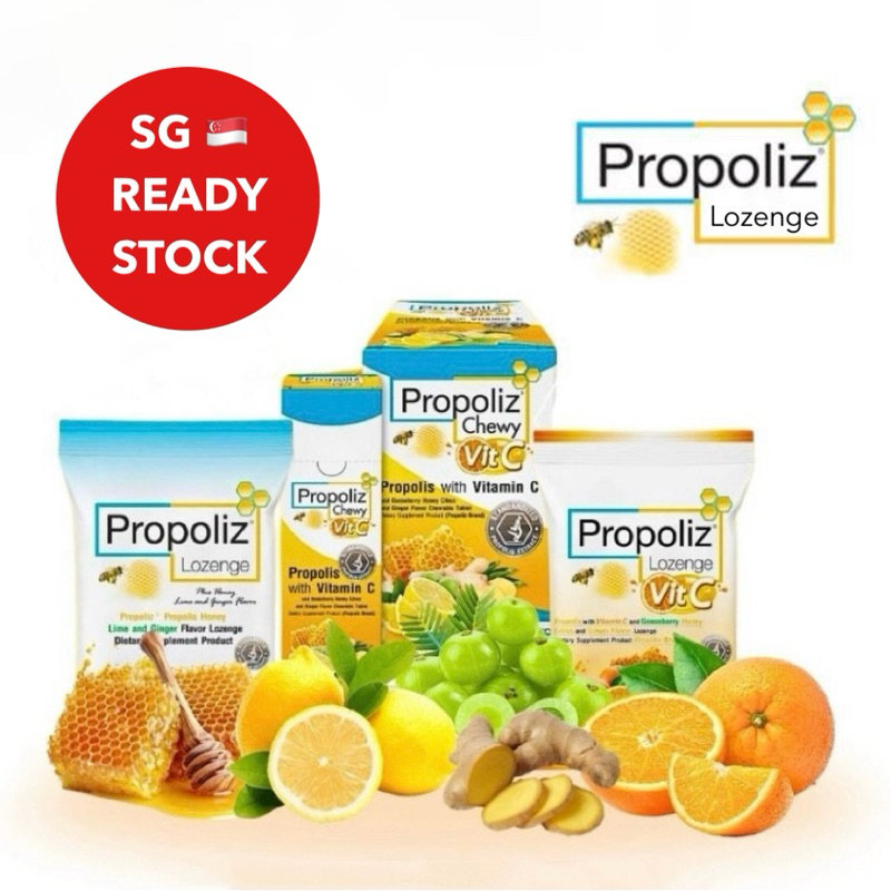 PROPOLIZ LOZENGE / Propolis Honey Lime Ginger / Sore throat relief ...