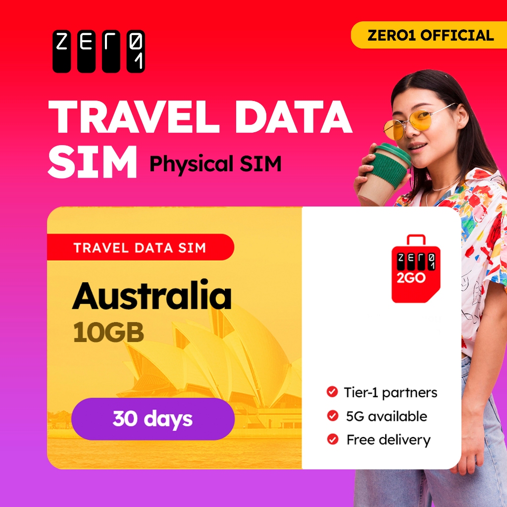 Australia SIM Card 30 days 10GB Data | 4G/5G | Zero1 2GO full speed ...