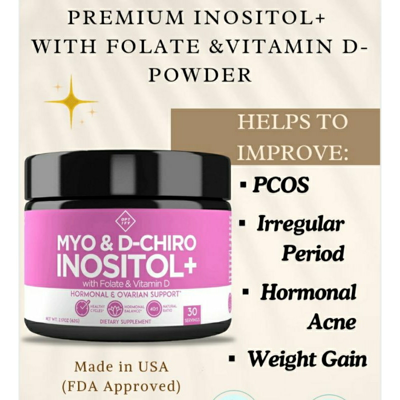 Inositol Supplement for PCOS with Folate & Vitamin D (Flavourless ...